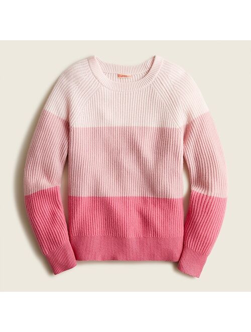 J.Crew Ribbed-cashmere relaxed crewneck sweater in colorblock