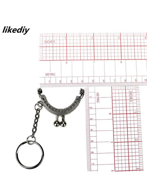 20 Pcs/Lot 4 CM Bronze/Silver/Golden/Gun Black Half Round Metal Purse Frame Kiss Clasp Lock With Key Ring Bag Accessories