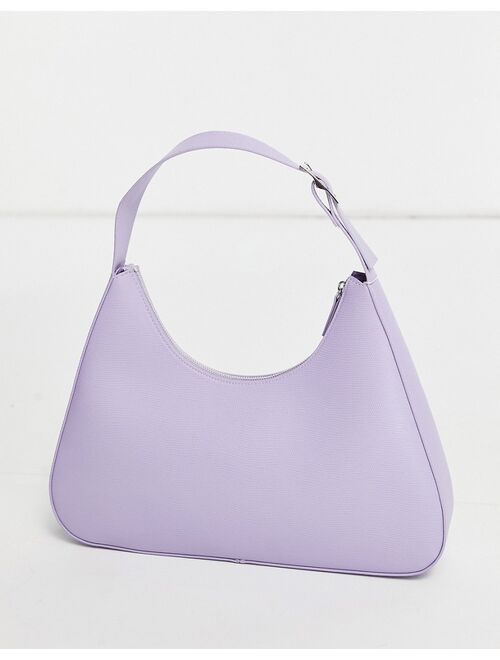 Monki Leona faux leather shoulder bag in lilac
