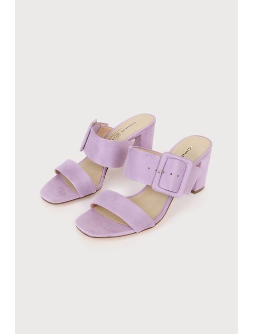 Chinese Laundry Yippy Lilac Suede Leather High Heel Sandals