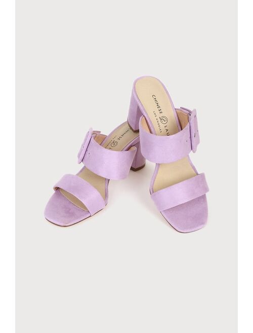 Chinese Laundry Yippy Lilac Suede Leather High Heel Sandals