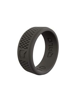 QALO Men's Crosshatch Silicone Wedding Ring Collection