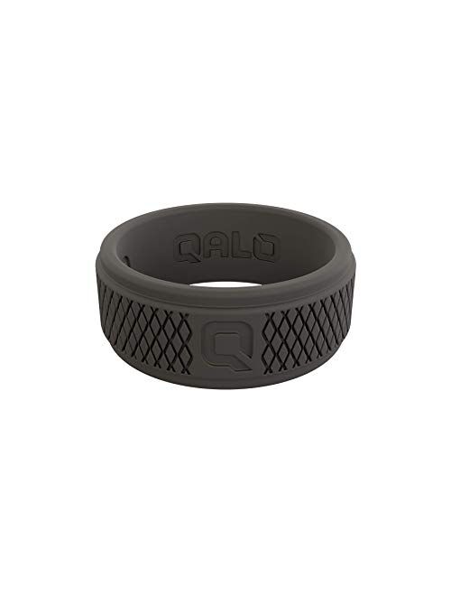 QALO Men's Crosshatch Silicone Wedding Ring Collection