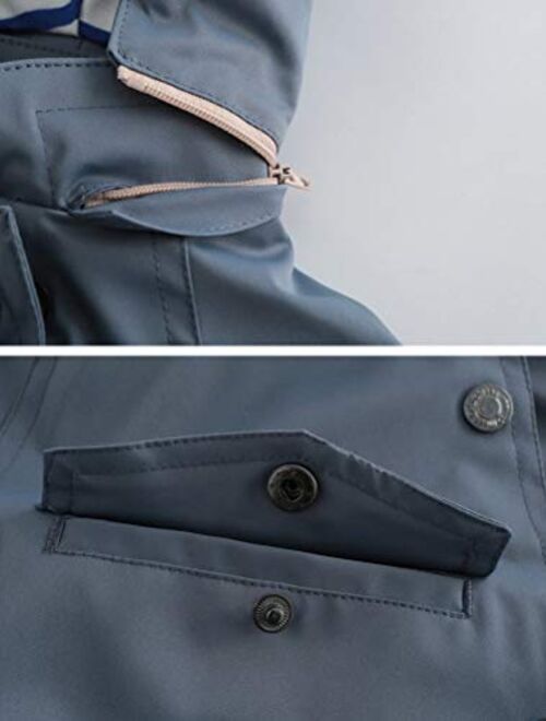 Mallimoda Boys Girls Waterproof Rain Jacket Coat Cotton Lined Raincoat Windproof Hoodies Outwear