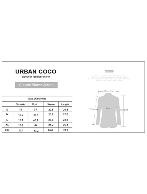 Urban Coco Women's Work Office Blazer Jacket Open Front Business Casual Suit Jacket