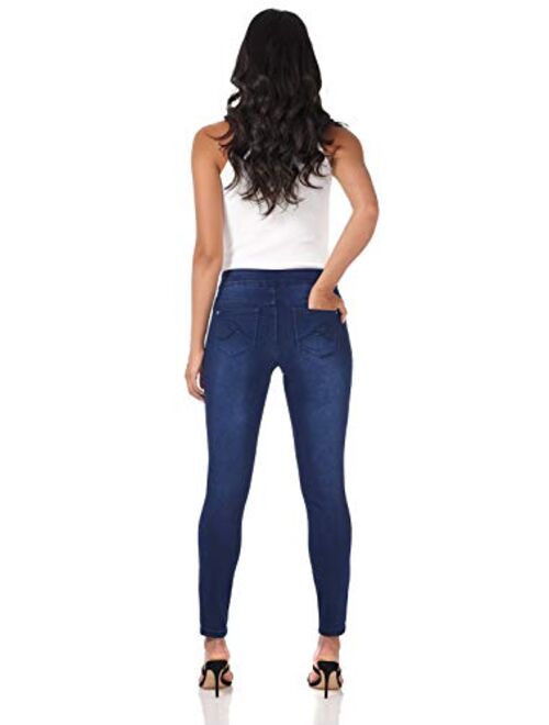 Rekucci Women's Secret Figure Premium Denim Skinny Pull-On Jean