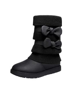 Girl's Winter Snow Boots Faux Fur Lined Mid Calf Shoes