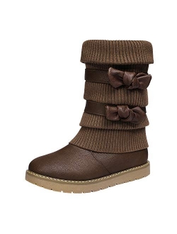 Girl's Winter Snow Boots Faux Fur Lined Mid Calf Shoes