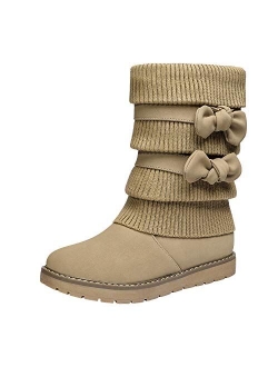 Girl's Winter Snow Boots Faux Fur Lined Mid Calf Shoes