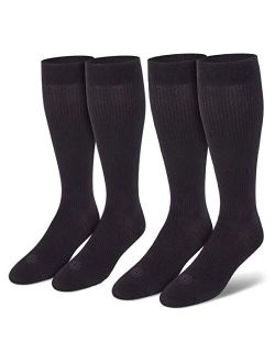 Doctor's Choice Men's Graduated Compression, 8-15 mmhg, Over the Calf, 2 Pack Socks, Shoe Size 6-12.5