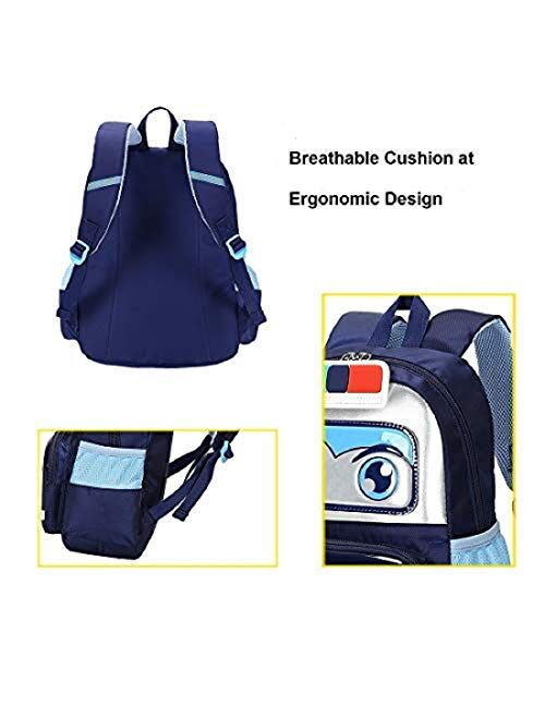 Kids Toddler Police Car Backpack with Lunch Box, School Bag Preschool Kindergarten Bookbags
