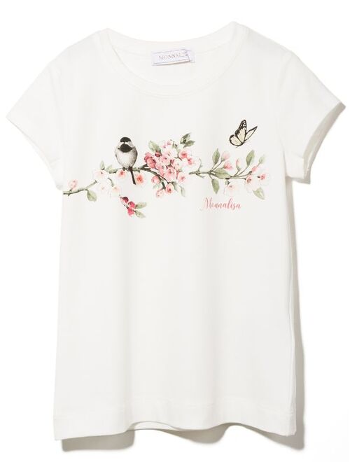Monnalisa floral print short-sleeve T-shirt