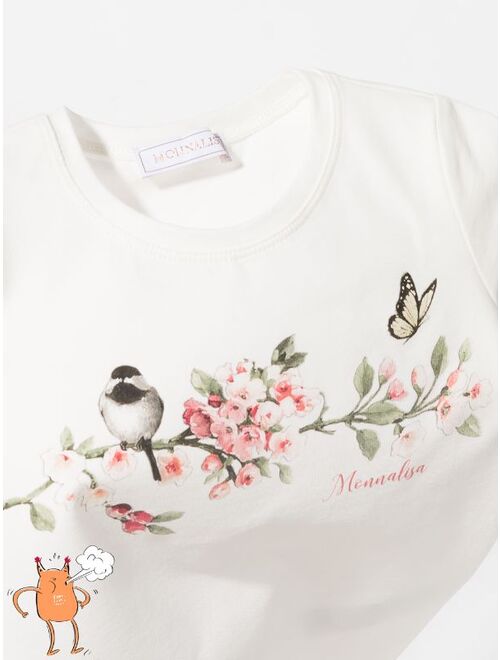 Monnalisa floral print short-sleeve T-shirt