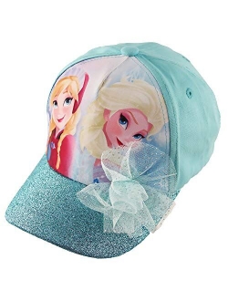 Frozen Elsa and Anna Cotton Baseball Cap with Glitter Pom