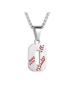 TLIWWF Inspiration Baseball Jersey Number Necklace Stainless Steel Charms Number Pendant for Boys Men