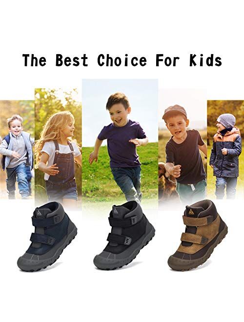 Mishansha Boys Girls Water Resistant Hiking Boots Anti Collision Non Slip Athletic Outdoor Ankle Walking Shoes