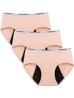 Big Girls' Period Panties Menstrual Underwear for First Period Starter 3-Pack