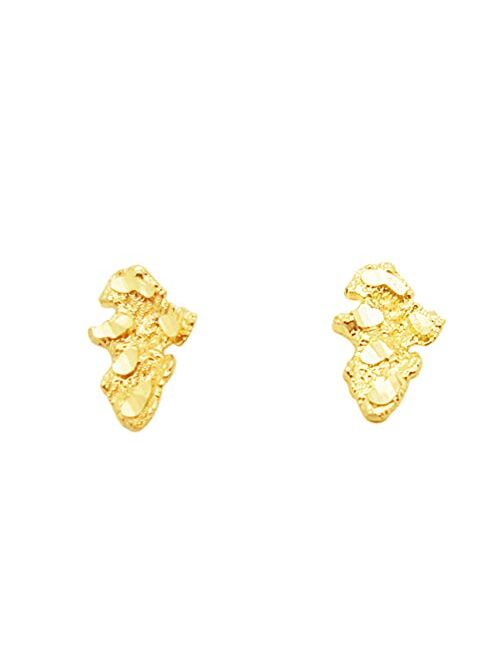 10k Yellow Gold Small Nugget Earrings