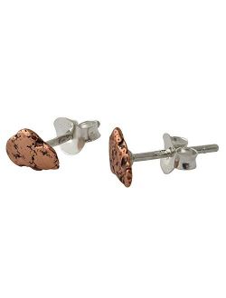 Starborn Copper Nugget with Sterling Silver Post Earrings