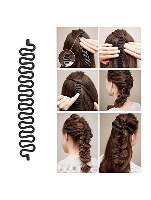 OBSCYON 27Pcs Hair Styling Set, Hair Design Styling Tools, DIY Accessories Hair Modelling Tool Kit Magic Fast Spiral Hair Braid Braiding Tool for Women and Girls