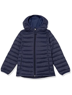 Girls' Lightweight Water-Resistant Packable Hooded Puffer Jacket