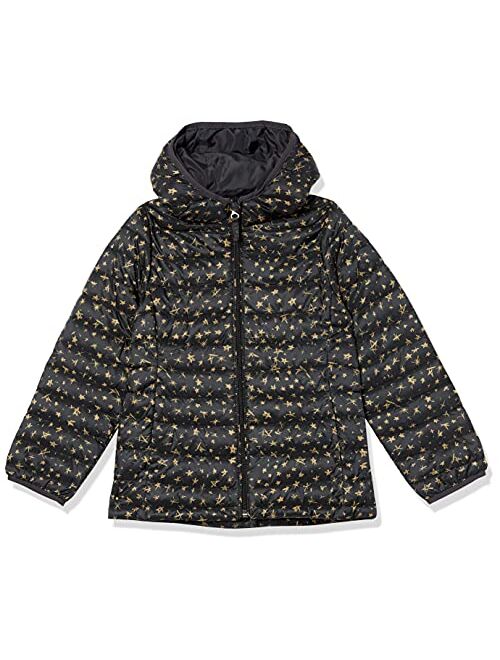 Amazon Essentials Girls' Lightweight Water-Resistant Packable Hooded Puffer Jacket