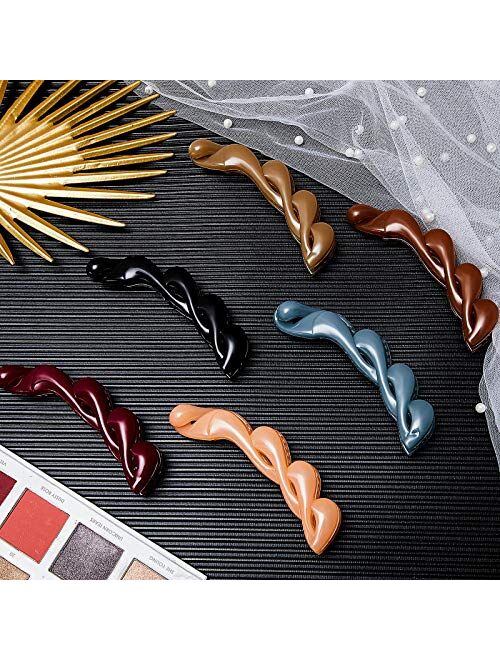 6 Pieces Banana Hair Clips Hair Comb Claw Hair Clincher Comb for Girls Women Thick Medium Hair, 4.13 Inch, 6 Colors