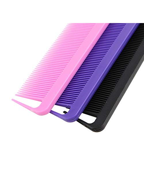 3Pcs Rat Tail Combs,Barber Styling Combs for Women,Anti Static Heat Resistant Hairdressing Comb Trati(Hair Comb，Pink)