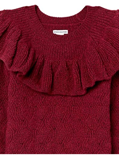 Amazon Essentials Girls' Soft Touch Ruffle Sweater
