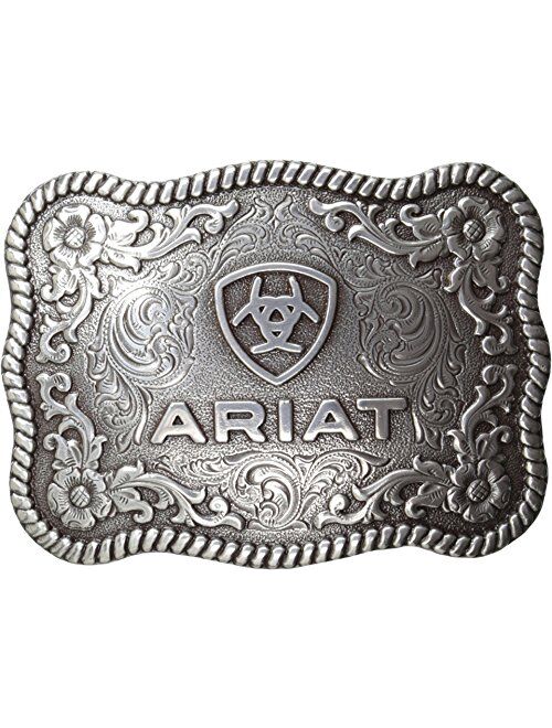 Ariat Men's Scalloped Rectangular Filigree Belt Buckle