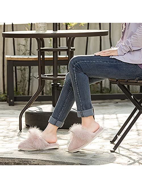 Unicorn Slippers, Cute Fluffy Girl Slippers, Durable Memory Foam, Warm Comfortable Soft Plush Indoor And Outdoor Women's Slippers.
