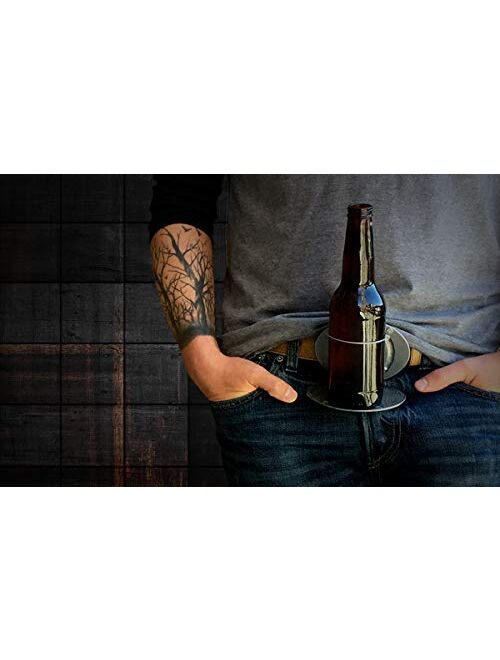 The BevBuckle for your belt! Holds your bottle or can so you can be hands free!