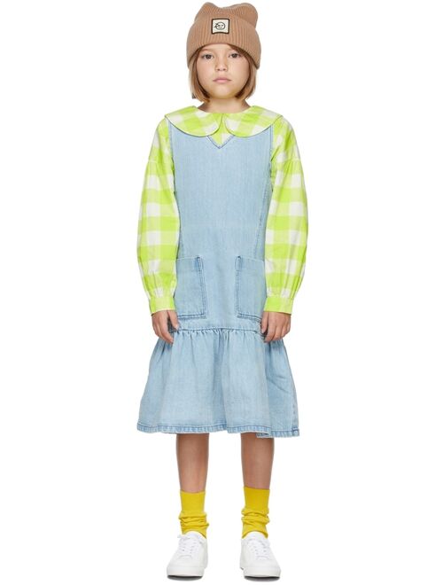 Wynken Kids Blue Denim Karamu Pinafore Dress