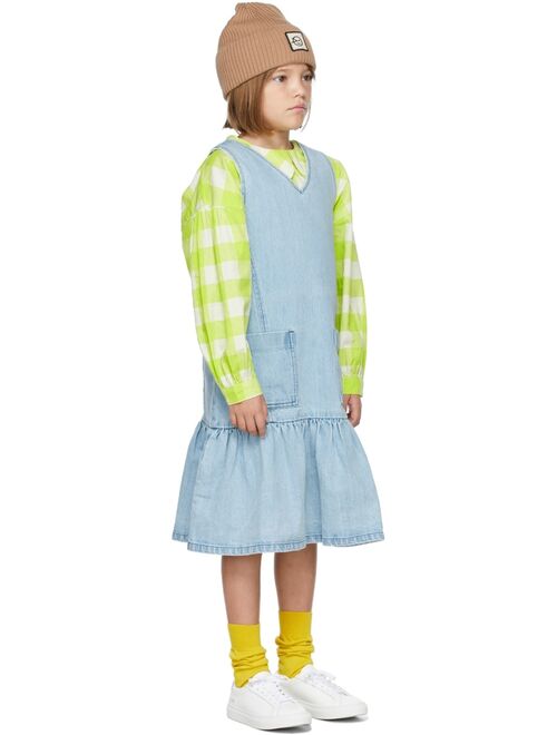 Wynken Kids Blue Denim Karamu Pinafore Dress