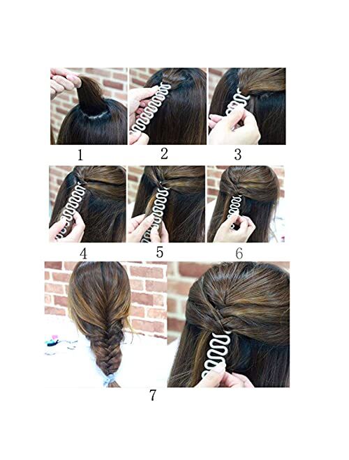 14 pcs Hair Braiding Tool + a bunch of elastic hair bands (10 pieces), Twist hair braid accessories/DIY hair styling tools, ponytail/crown hairstyle/French hairstyle knit