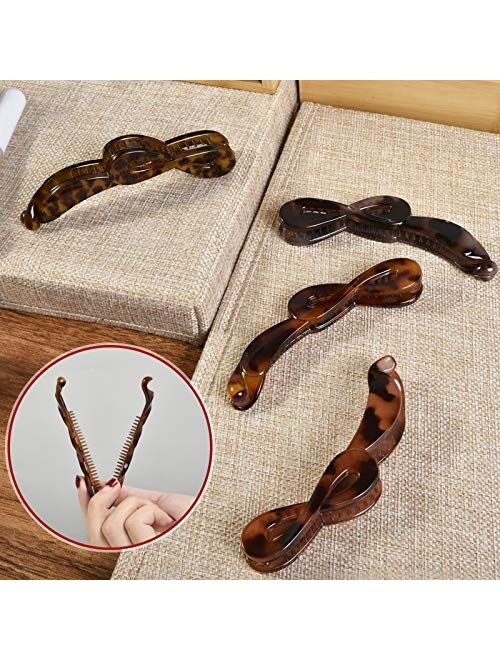 Gluytly Banana Hair Clip 4.13in Banana Grips Non-Slip Fishtail Fish Hair Lady Fish Shape Ponytail Hair Claw Clips for Women & Girls Clamp Accessory Claw Clips(4 PCS)