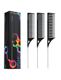 Framar Dreamweaver Highlight Comb Set – Combs for Hair Stylist, Highlighting Comb, Hair Dye Comb, Hair Highlighter Comb with Metal Pick, Hair Color Comb (Pastel)