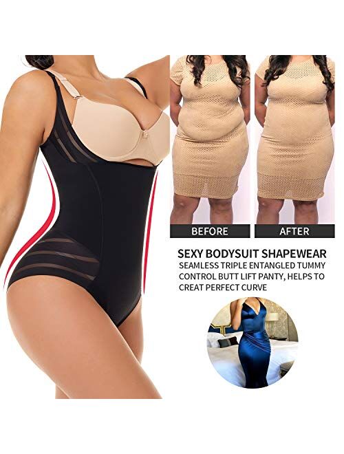 MOVWIN Shapewear for Women Tummy Control - Bodysuit Seamless Slimming Full Body Shaper