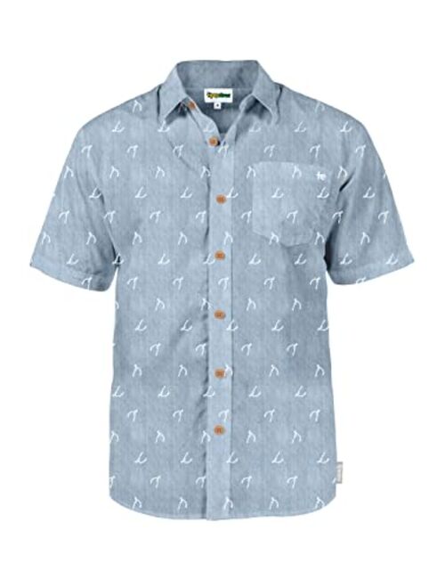Tipsy Elves Men's Thanksgiving Button Down Shirt - Turkey Day Button Up Shirts for Guys