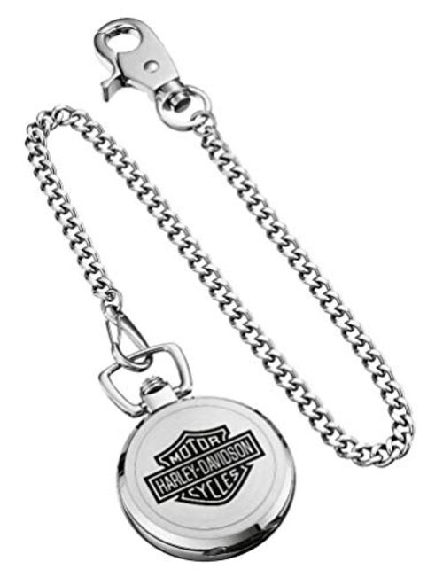 Harley Davidson Harley-Davidson Men's Bar & Shield Stainless Steel Pocket Watch w/Chain 76A165