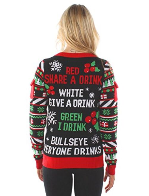 Tipsy Elves Women's Drinking Game Ugly Christmas Sweater - Funny Christmas Sweater