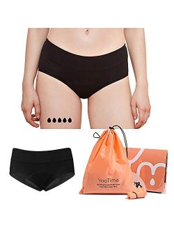 YooTime Sport Period Panties, Cotton Period Underwear for Women Teen Girls Heavy Flow Nightwear Pants with Storage Bag