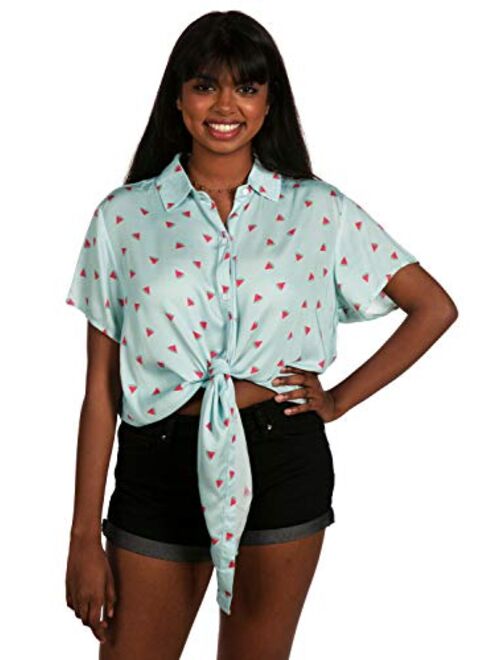 Tipsy Elves Women's Summer Tie Shirts - Patterned Tie Summer Shirts for Women