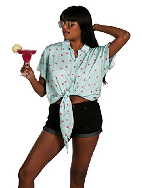 Tipsy Elves Women's Summer Tie Shirts - Patterned Tie Summer Shirts for Women