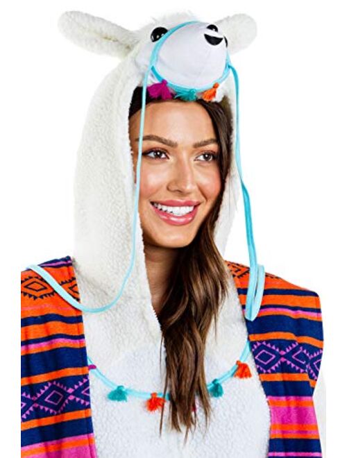 Tipsy Elves's Women's Llama Costume - Funny White Fuzzy Animal Halloween Jumpsuit