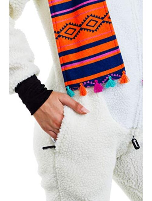 Tipsy Elves's Women's Llama Costume - Funny White Fuzzy Animal Halloween Jumpsuit