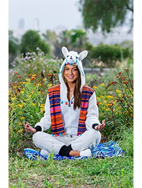 Tipsy Elves's Women's Llama Costume - Funny White Fuzzy Animal Halloween Jumpsuit