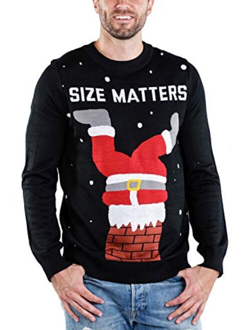 Tipsy Elves Men's Naughty Santa Ugly Christmas Sweater - Funny Santa Claus Xmas Sweaters for Guys