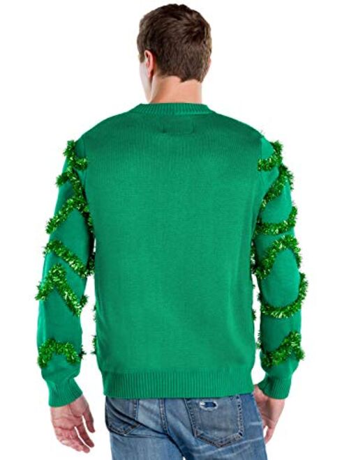 Tipsy Elves Men's Gaudy Garland Sweater - Tacky Christmas Sweater