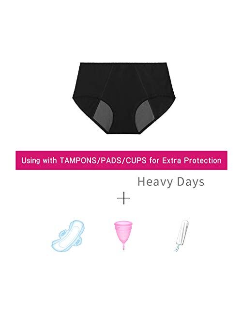 TUTUESTHER Womens Period Panties for Teens Leak Proof Underwear Menstrual Heavy Flow Protective Hipsters